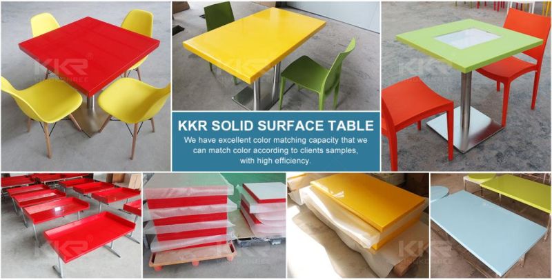 Kkr Colorful Modern Furniture Artificial Stone Stylish Dining Table