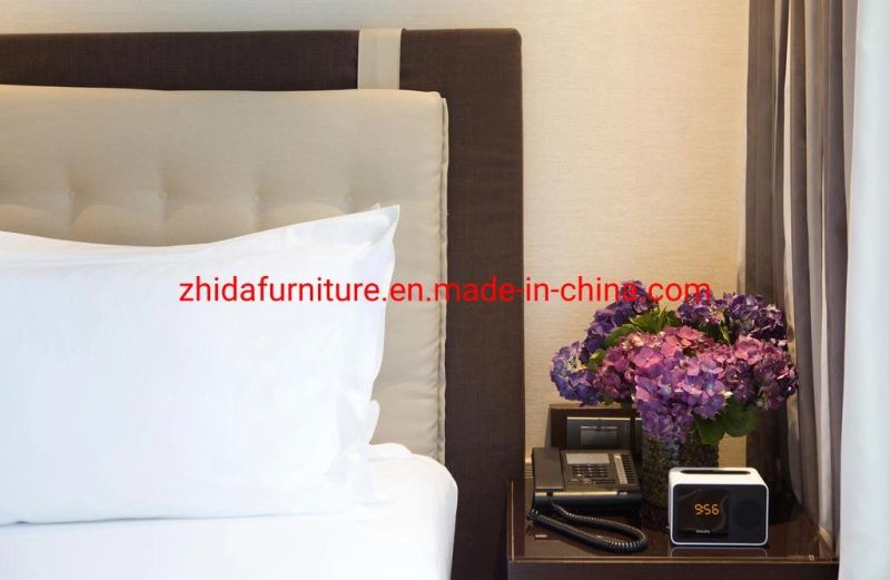 Zhida Factory Wholesale Economical Apartment Villa Hotel Living Room Furniture Bedroom Fabric King Size Bed