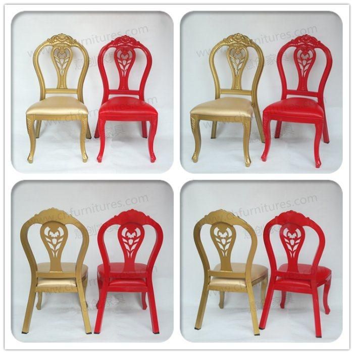 2018 New Design Metal Stackable Red Restaurant Chair for Event and Wedding Yc-E151