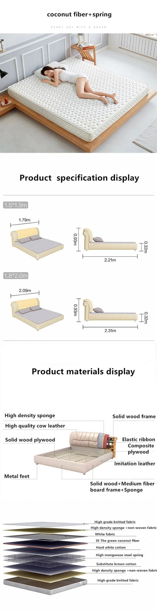 Modern Italian Contracted Soft Bed 0174-3