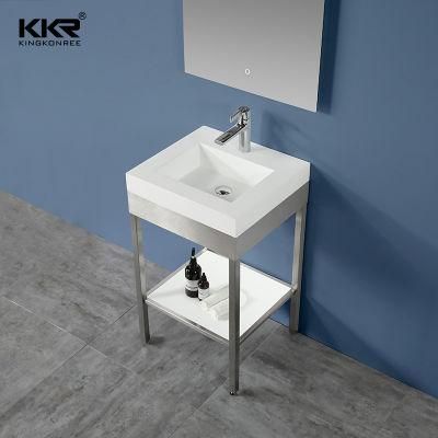 Modern Waterproof Stainless Steel Feet Bathroom Storage Washbasin Cabinet Vanity
