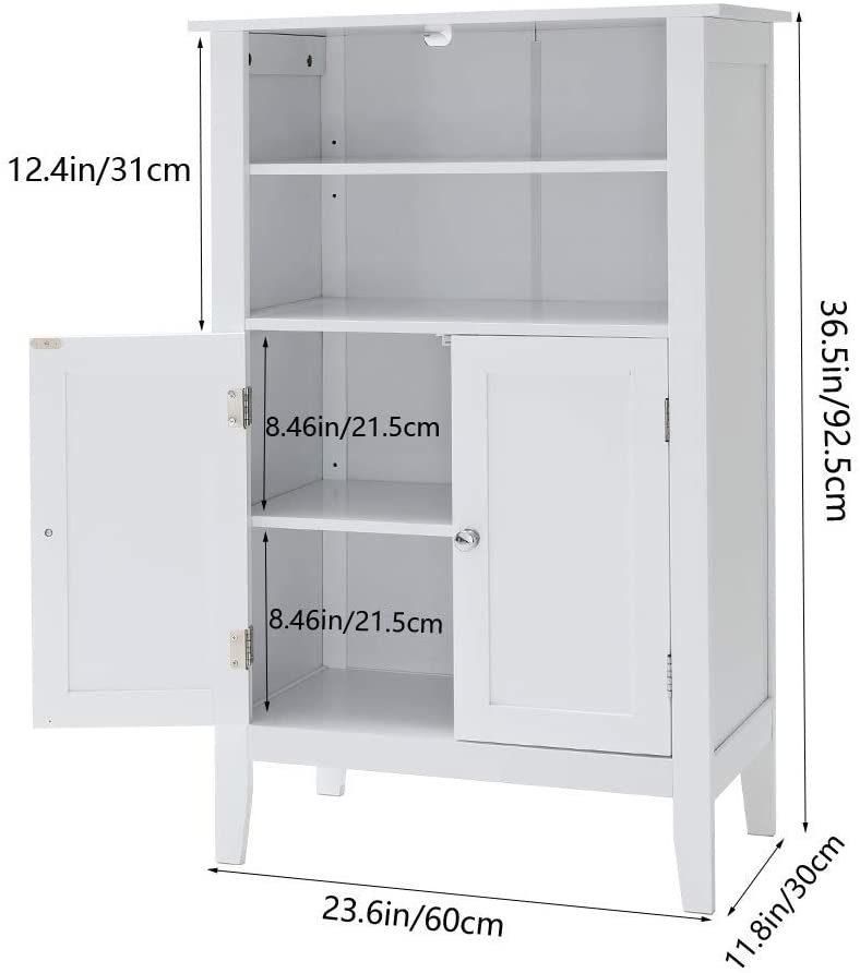 White Bathroom Cabinet with 2 Doors