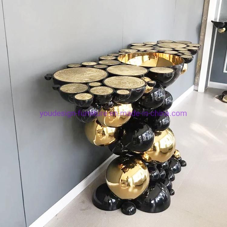 Modern Bathroom Ball Shapped Black Painting Stainless Steel Washstand Basin Gold Sink Decorative Washstand Furniture