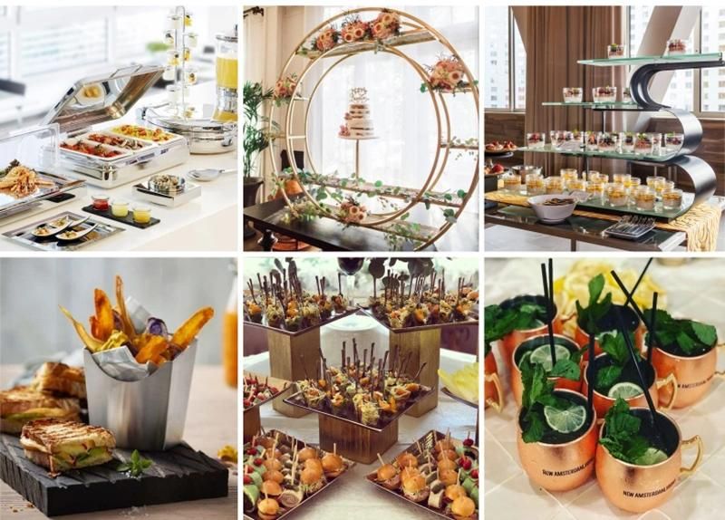 Modern Coffee and Tea Service Stainless Steel Tempered Glass Furniture Castors Hotel Food & Drink Bar Luxury Cart Coffee Liquor Wine Serving Cart Trolley