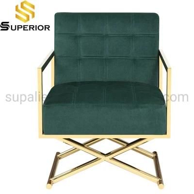 American Style Living Room Furniture Metal Frame Fabric Sofa Chair