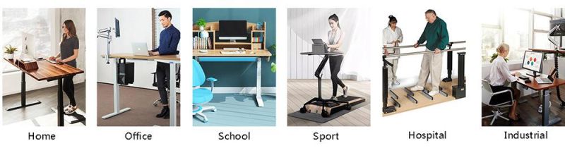 Smart Office Furniture Ergonomic Workstation Back to Back Height Adjustable 4 Legs Standing Desk