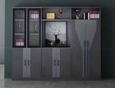 2021 Hot Sale Modern Design MDF Wooden 5 Doors Office Bookshelf