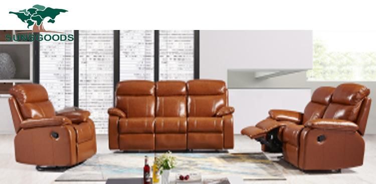 Comfortable Sectional Modern Recliner Trend Genuine Used Leather Sofa