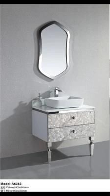 Light Color Stainless Steel Bathroom Vanity Cabinets