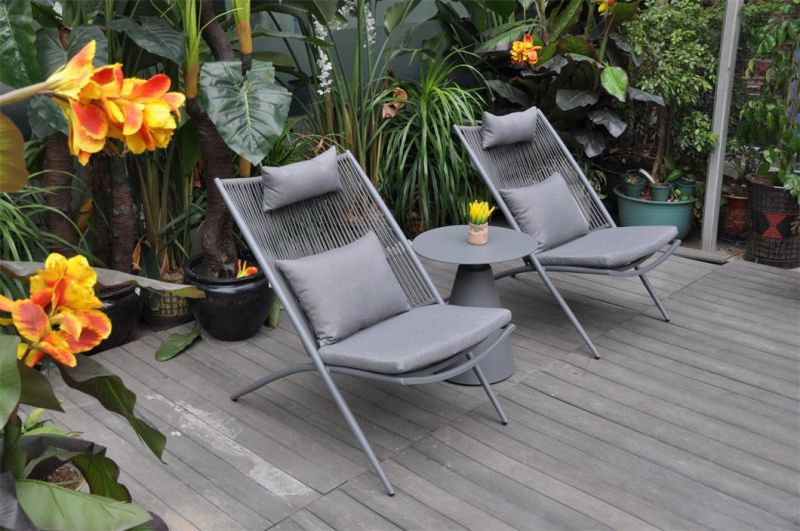 Modern Outdoor Garden Rattan Aluminum Leisure Chair with Table