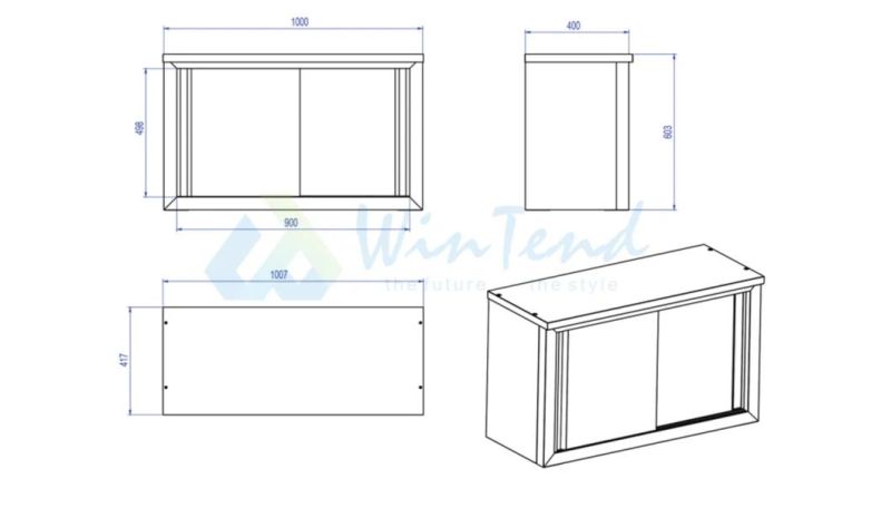 Commercial Metal Steel Storage Enclosed Wall Mount Cabinet for Kitchen