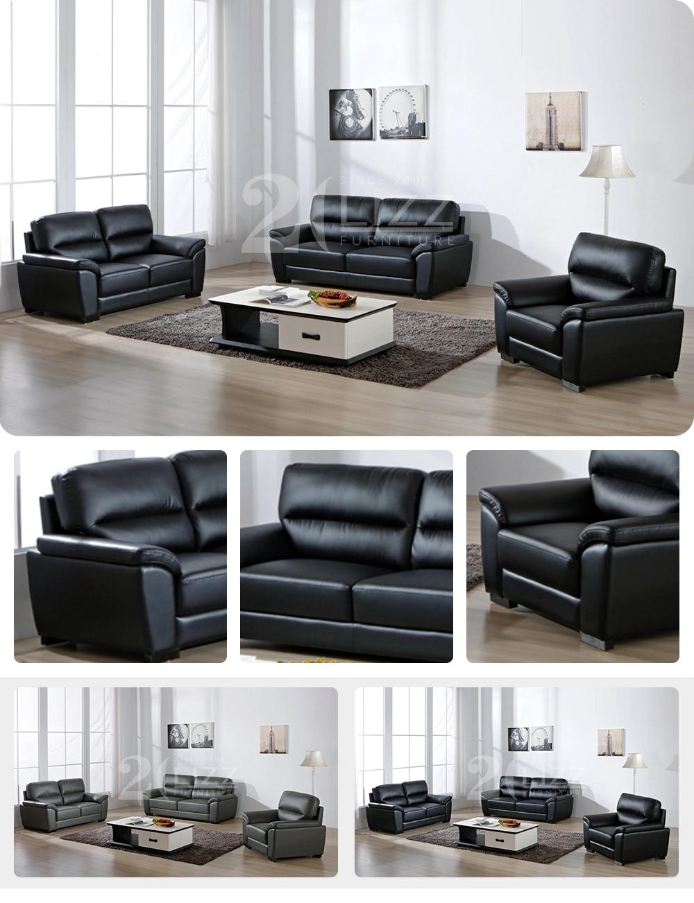 High Back Genuine Leather Living Room Sofa