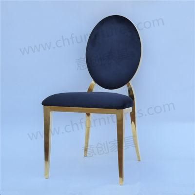 Gold stainless Steel Blue Fabric Dior Chairs for Wedding Event