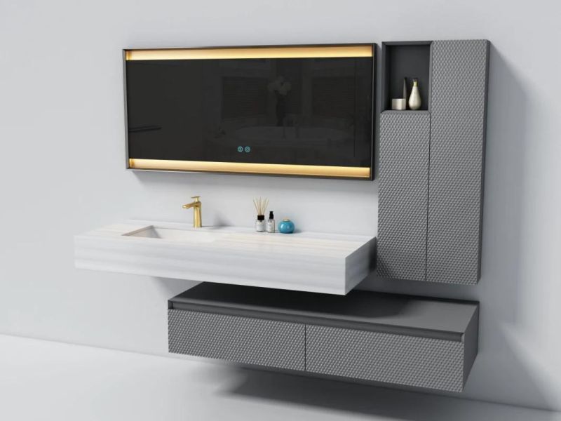 Floor Mounted Luxury Bathroom Cabinet Furniture New Design Waterproof Bathroom Vanity