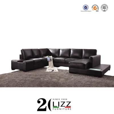 Modern Home Furniture Leisure Genuine Leather Corner Sofa