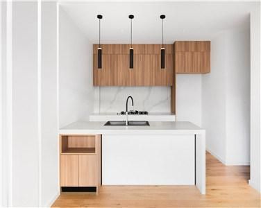 Minimalist Style High Grade Frameless Integrated Wood Veneer Kitchen Cabinet