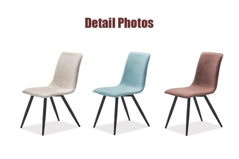 China Wholesale Home Restaurant Living Room Furniture Sofa Dining Set Velvet Fabric Dining Chair with Metal Steel Legs