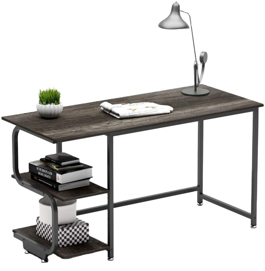 Furniture L Shaped Metal Frame Wood Writing Desk Table Home Large Corner Studio Computer Desk