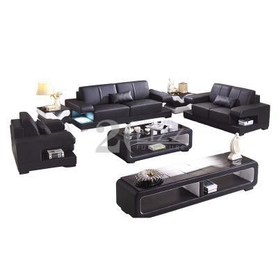 LED Home Furniture Living Room Modern Sectional Genuine Leather Sofa