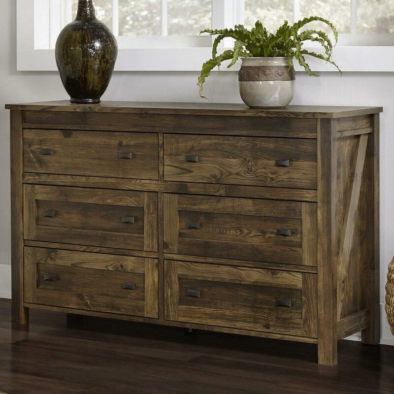 Classic Furniture Coffee Table Wooden 6 Drawer Double Dresser Sideboard for Bedroom