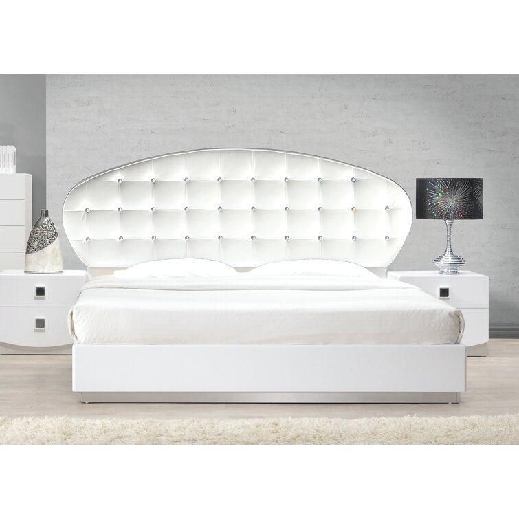 Nova Light Luxury White Oval Upholstered Headboard Bedroom Furniture Collection
