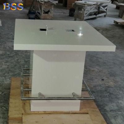 Stand up Conference Table White Small Square Standing Conference Table