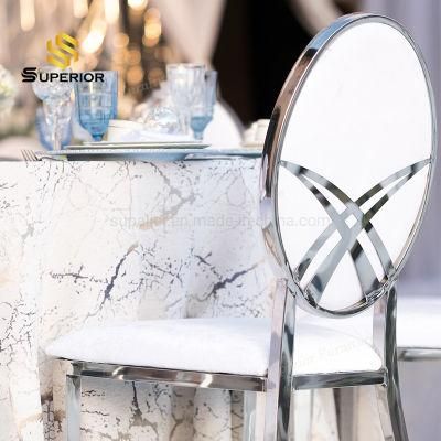 Elegant Banquet Hall Silver Metal Frame Event Chairs for Sale