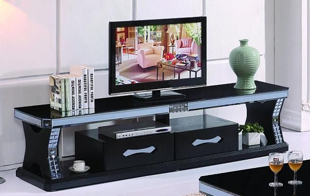 China Supplier Hot Sale Stable Quality Luxury Modern Long TV Cabinet with European Black Coffee Table for Home