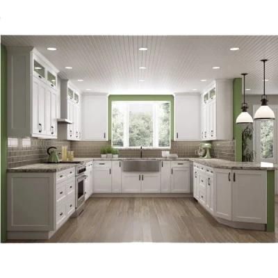 Cream White Color Lacquer Painting Flat Shape Modern Kitchen Cabinet