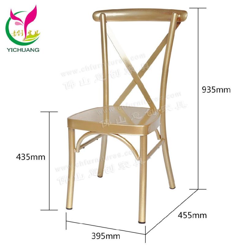 Yc-A68-10 Hot Selling 2019 Stackable Cross Back Gold Wedding Chair