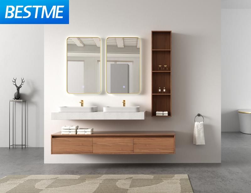 American Style Hotel Use Wood Bathroom Furniture with Artificial Stone Countertop (BY-X7310-120)