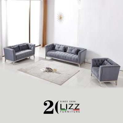 Luxury Italy Style Modern Living Room Furniture Leisure Velvet Fabric Sofa