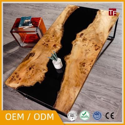 High Quality Modern Dining Table Latest Epoxy Resin Wood Dining Table for Dining Room Home and Hotel