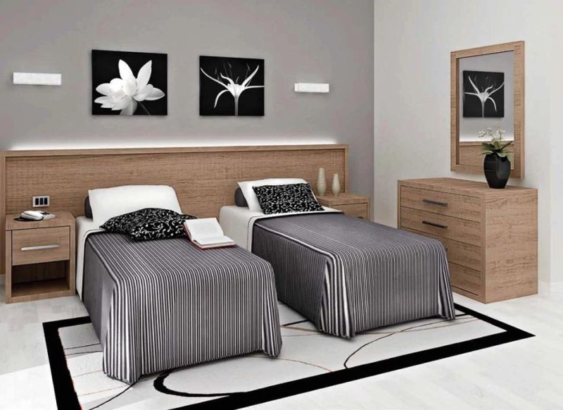 Typical Hotel Room Furniture for Sale in Maple Finish for 3 Star Hotel