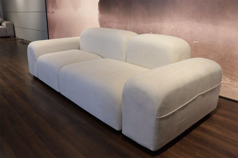 Latest Fashion Home Furniture Living Room Couch Set White Fabric Sofa
