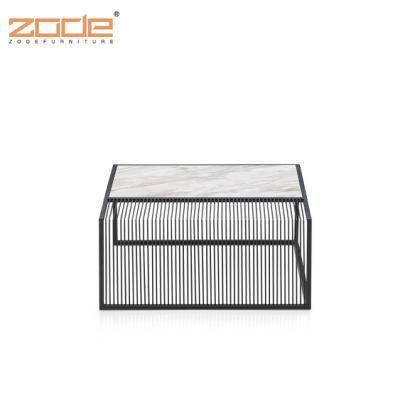 Zode Modern Home/Living Room/Office Furniture Gold Rectangle Steel Metal Tempered Glass Goods Coffee Table