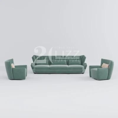 Comfortable Modern Design China Direct Sale Modern Living Room Office Furniture Leisure Velvet Fabric Sofa Set