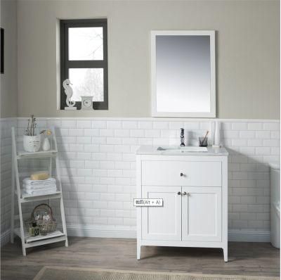 Solid Wood Bathroom Cabinet with Ceramics Countertop Modern
