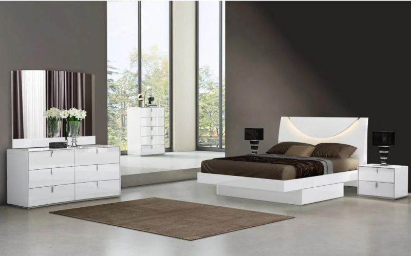 Nova Modern White Bedroom Furniture Sets High Quality Dresser King Size Bed