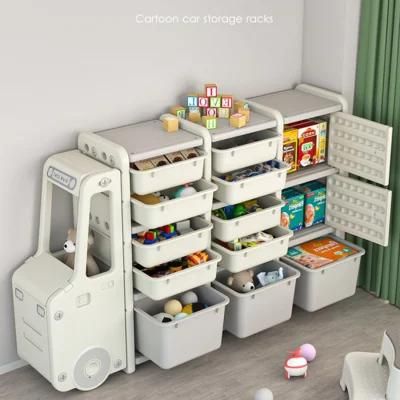 Children&prime;s Toy Storage Rack Carton Sorting Rack Large Capacity Bookshelf Cartoon Locker