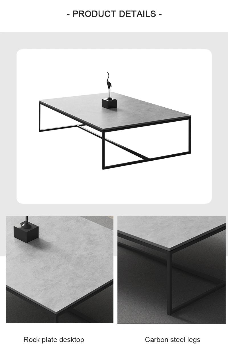 Industrial Unique Furniture Steel Frame Marble Side Coffee Table for Home