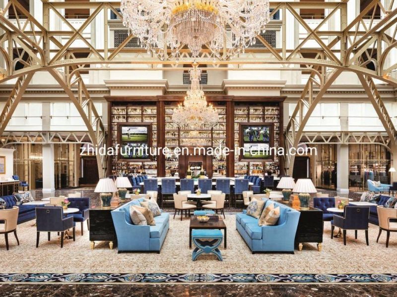 Customized 5 Star Modern Style Wooden Sofa Hotel Lobby Furniture