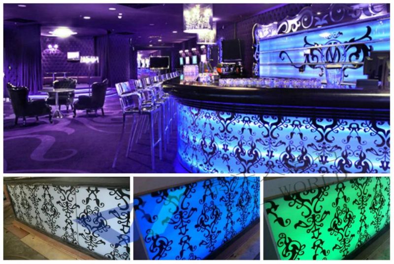 Customied Solid Surface Night Club LED Bar Counter for Sale