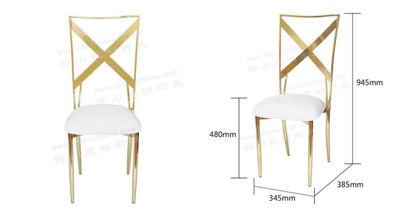 Hyc-Ss62A Foshan Cross Back Restaurant White Wedding Chairs for Sale