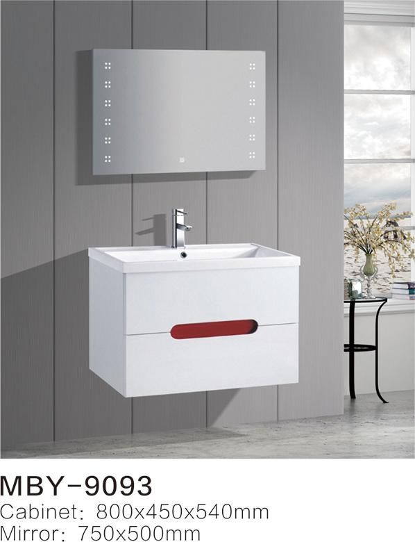 New Design Floor Standing Round Mirror Handless Modern Vanity Bathroom Cabinet