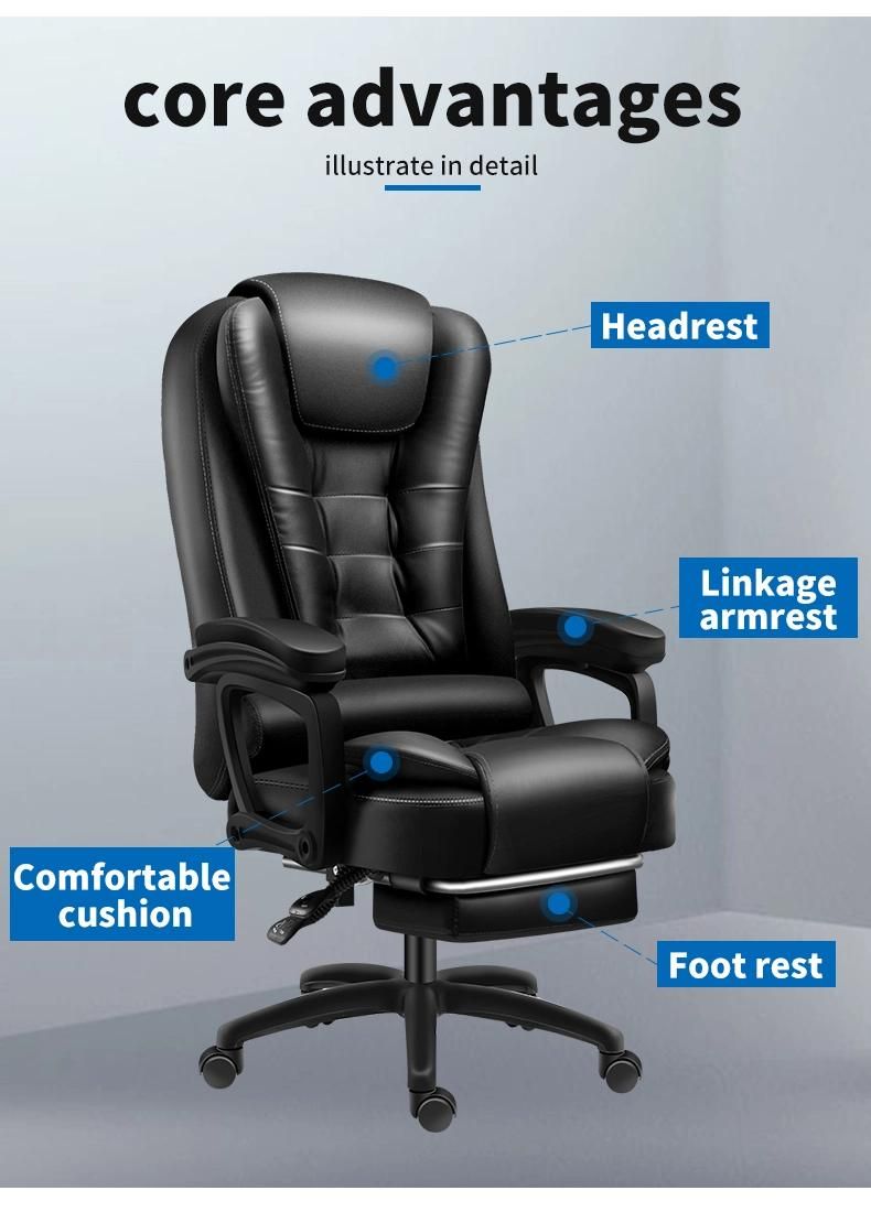Office Star Padded Faux Leather Seat and High Back Massage Executive Office Chair