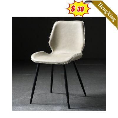Vintage European Style Metal Frame Fabric Velvet Leather Home Dining Chair with Brass Legs