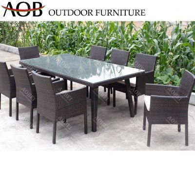 Outdoor 8 Seater Rattan Wicker Modern Garden Resort Hotel Restaurant Cafe Villa Dining Furniture Set