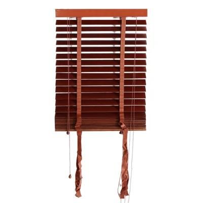 Ladder String Fashionable Customized Motorized 35mm Slats Wooden Blinds