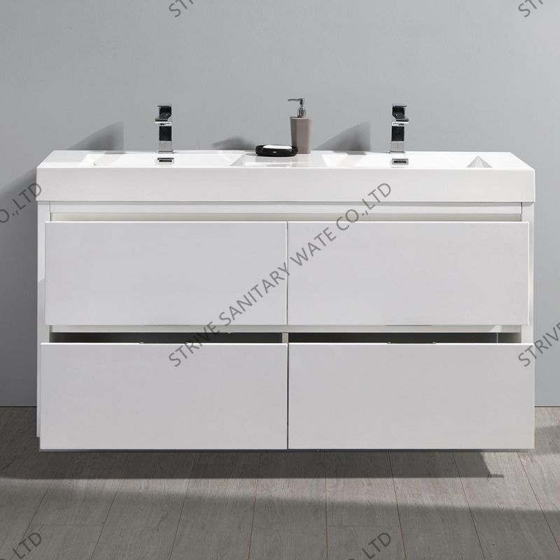 48" Wall Mounted Double Sink Bathroom Vanity Modern Bathroom Furniture